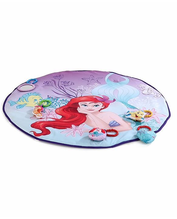 Babyhug Disney Little Mermaid Playgym | BIS Certified | Soft Play Mat with 5 Fun Hanging Toys | Disney Little Mermaid Theme for Newborns 0+ Months | Perfect for Indoor Play & Tummy Time | Stimulates Sensory Development, Hand-Eye Coordination & Motor