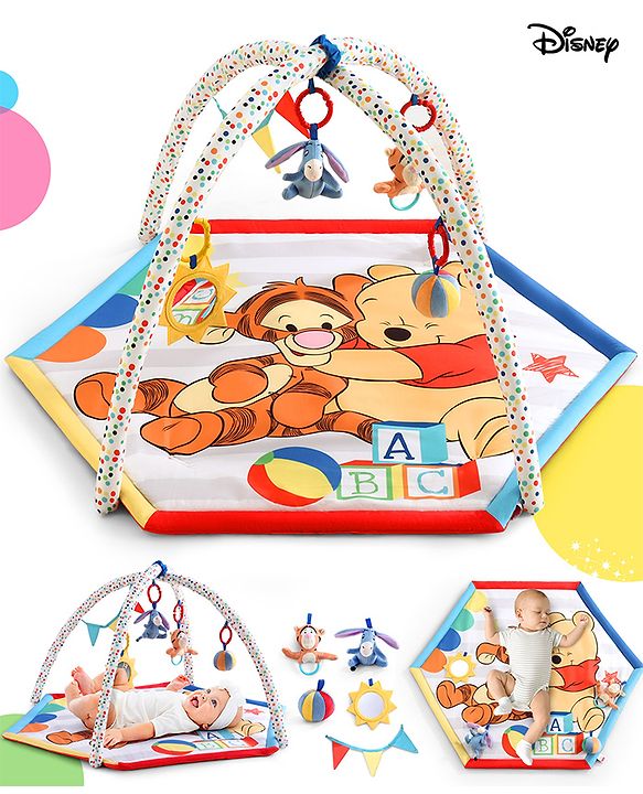 Babyhug Disney Mickey & Friends Playgym | BIS Certified | Soft Play Mat with 5 Fun Hanging Toys | Disney Mickey & Friends Theme for Newborns 0+ Months | Perfect for Indoor Play & Tummy Time | Stimulates Sensory Development, Hand-Eye Coordination & Mo