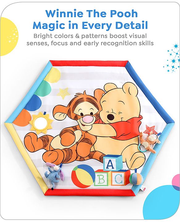 Babyhug Disney Mickey & Friends Playgym | BIS Certified | Soft Play Mat with 5 Fun Hanging Toys | Disney Mickey & Friends Theme for Newborns 0+ Months | Perfect for Indoor Play & Tummy Time | Stimulates Sensory Development, Hand-Eye Coordination & Mo