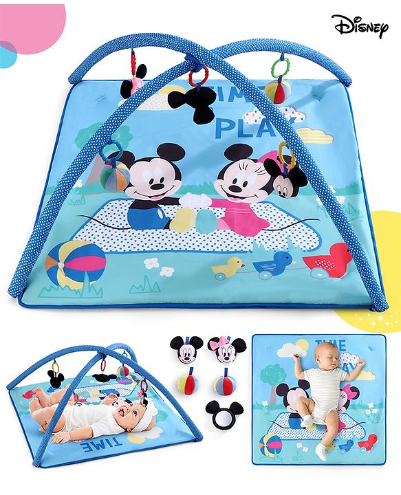 Babyhug Disney Mickey & Friends Playgym | BIS Certified | Soft Play Mat with 5 Fun Hanging Toys | Disney Mickey & Friends Theme for Newborns 0+ Months | Perfect for Indoor Play & Tummy Time | Stimulates Sensory Development, Hand-Eye Coordination & Mo