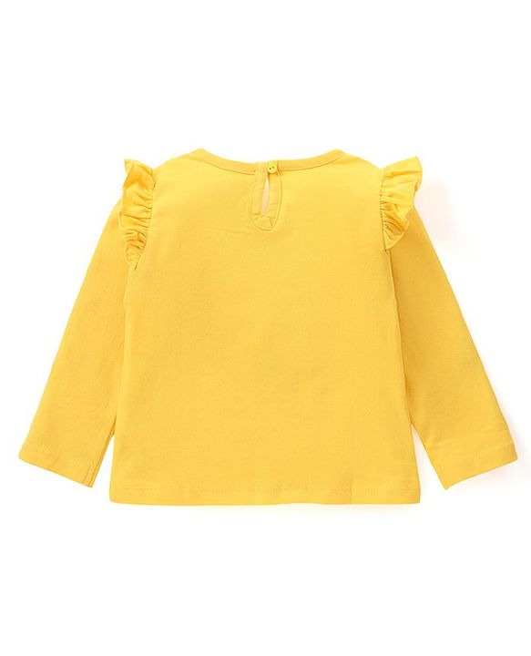 Babyhug Cotton Knit Full Sleeves T-Shirts with Frill Text & Heart Print Pack of 3 - Multicolor
