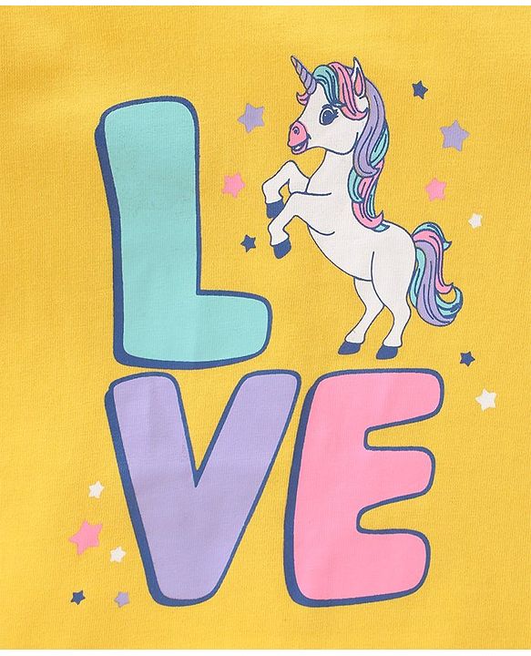Babyhug Cotton Knit Full Sleeves T-Shirts with Frill Text & Heart Print Pack of 3 - Multicolor
