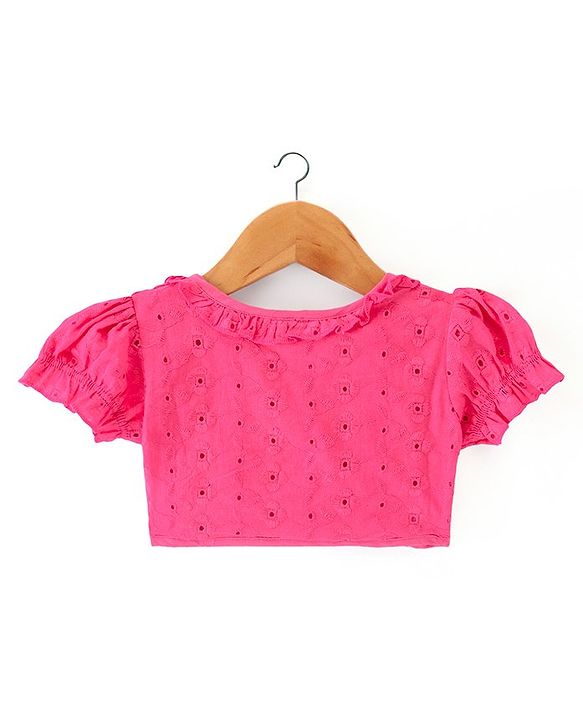 Babyhug Cotton Woven Half Sleeves Shrug with Frock Floral Print - Navy Blue & Pink