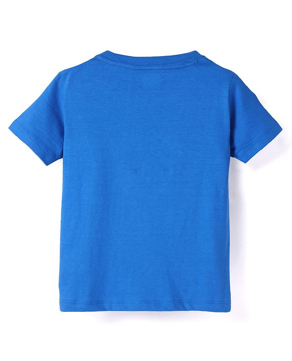 Babyhug Cotton Woven Full Sleeves Adventure Theme Shirt With T-Shirt - Blue