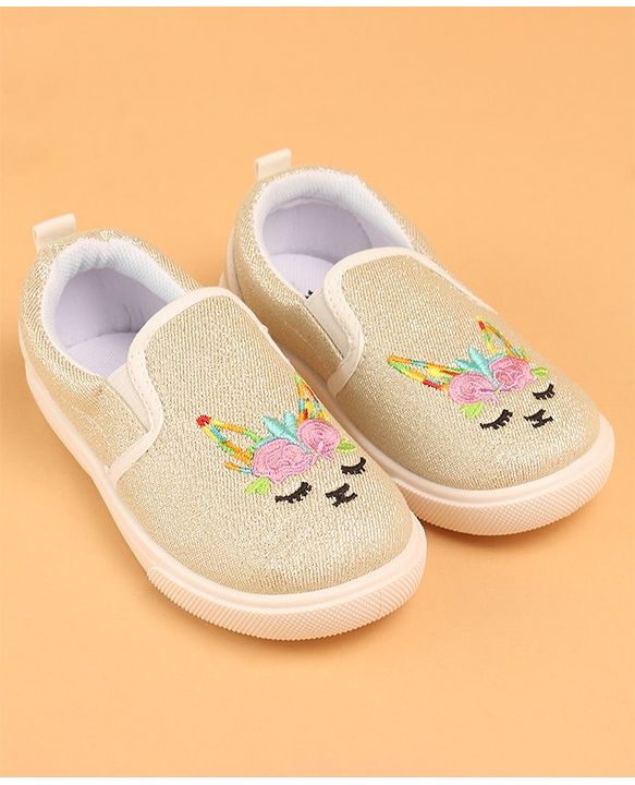 Cute Walk by Babyhug Unicorn Embroidered Slip On Casual Shoes - White
