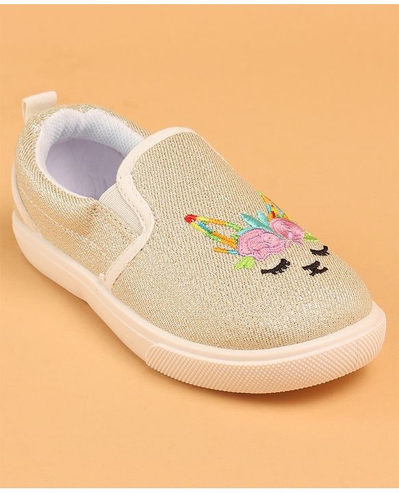 Cute Walk by Babyhug Unicorn Embroidered Slip On Casual Shoes - White