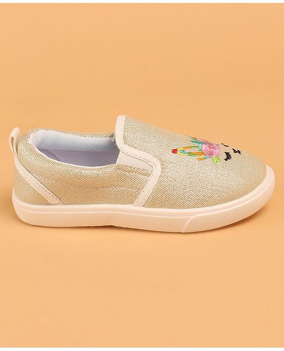 Cute Walk by Babyhug Unicorn Embroidered Slip On Casual Shoes - White