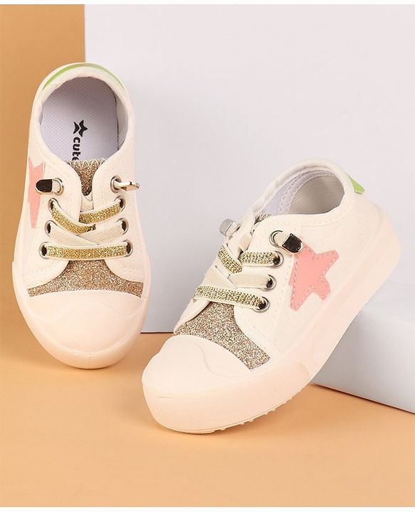 Cute Walk by Babyhug Lace Up Casual Shoes - Golden