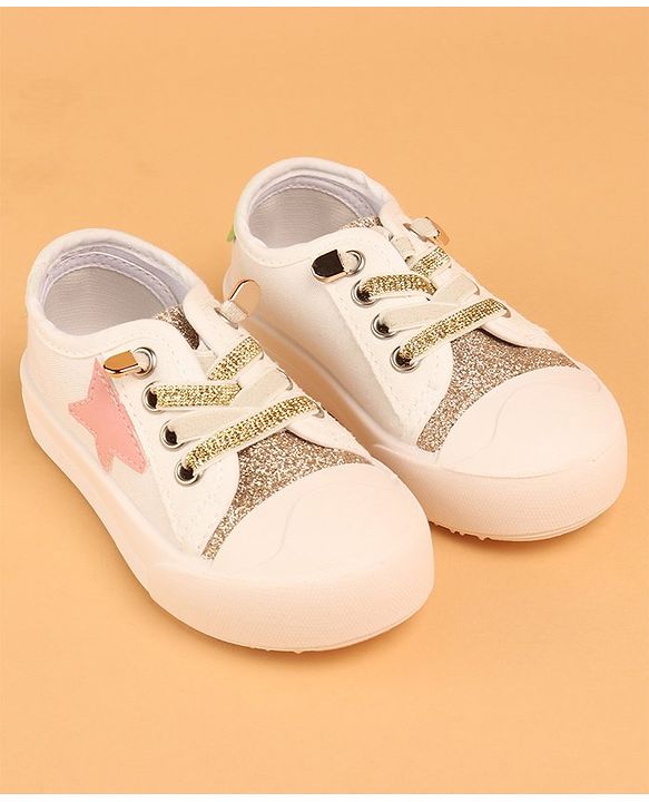 Cute Walk by Babyhug Lace Up Casual Shoes - Golden