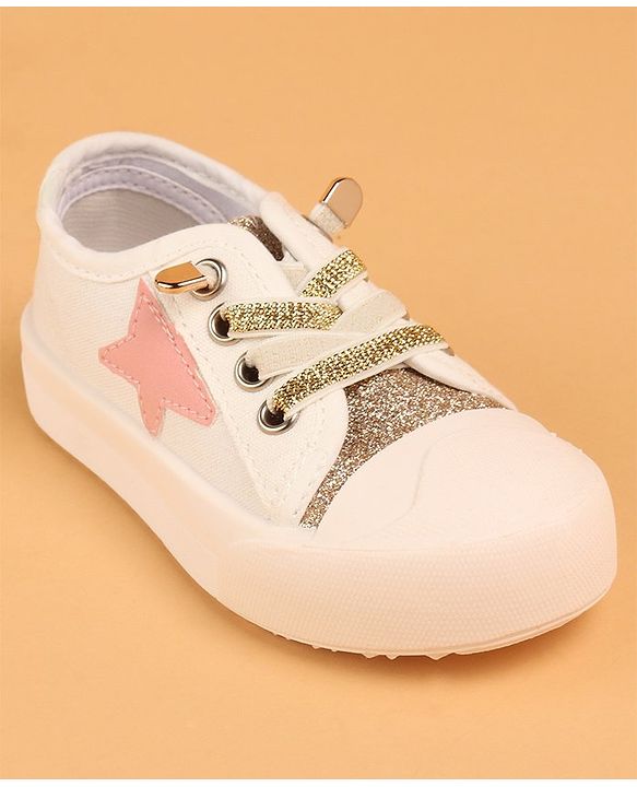 Cute Walk by Babyhug Lace Up Casual Shoes - Golden