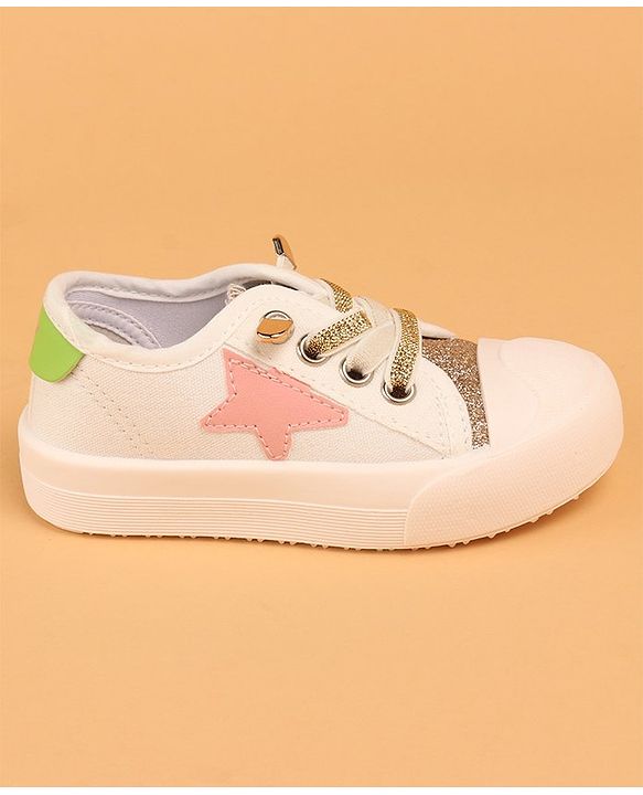 Cute Walk by Babyhug Lace Up Casual Shoes - Golden