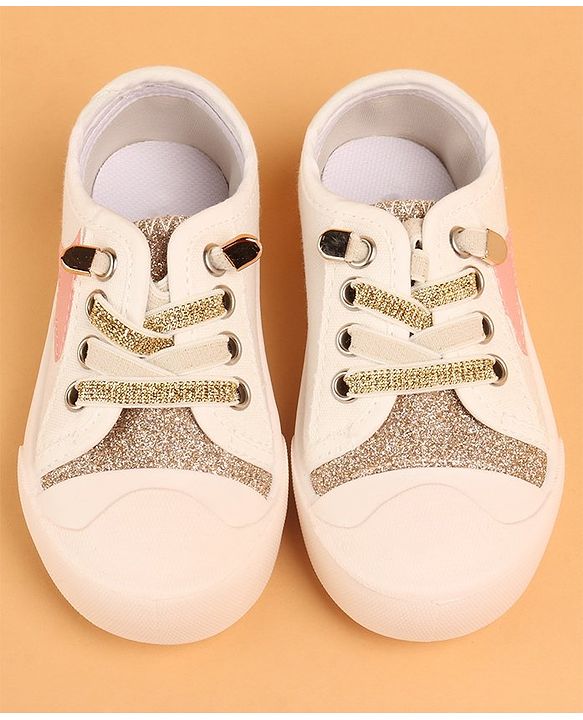 Cute Walk by Babyhug Lace Up Casual Shoes - Golden