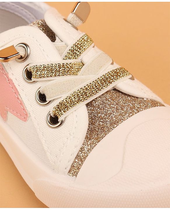 Cute Walk by Babyhug Lace Up Casual Shoes - Golden