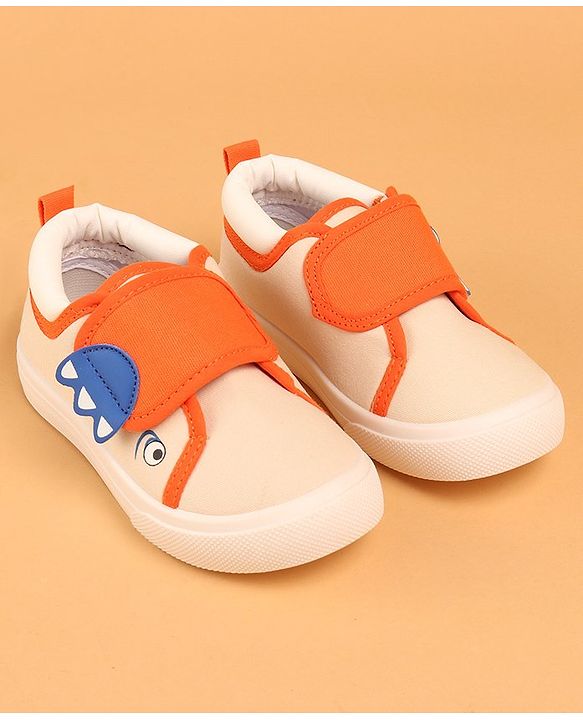 Cute Walk by Babyhug Slip On Casual Shoes with Velcro Closure - Beige & Orange