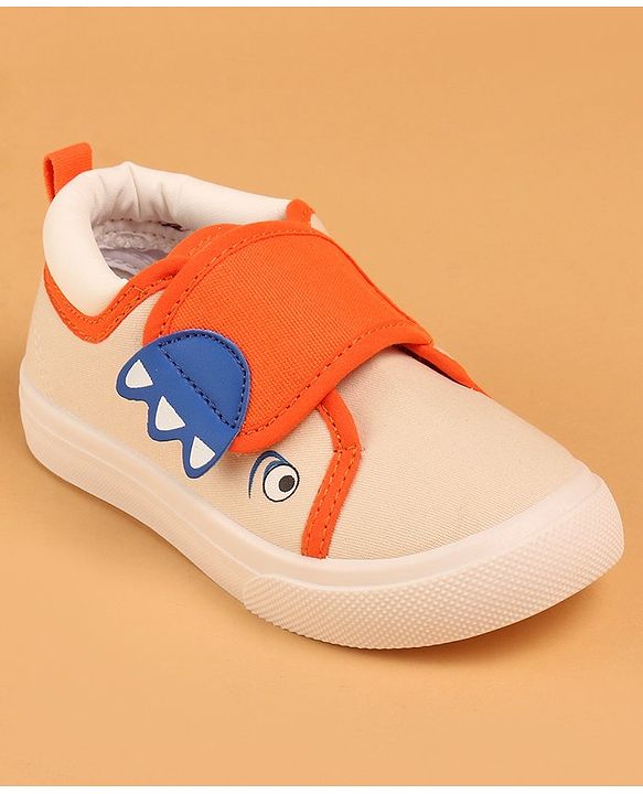 Cute Walk by Babyhug Slip On Casual Shoes with Velcro Closure - Beige & Orange