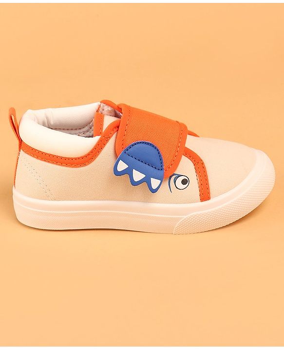 Cute Walk by Babyhug Slip On Casual Shoes with Velcro Closure - Beige & Orange