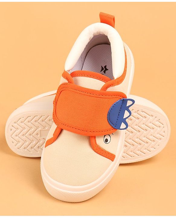Cute Walk by Babyhug Slip On Casual Shoes with Velcro Closure - Beige & Orange