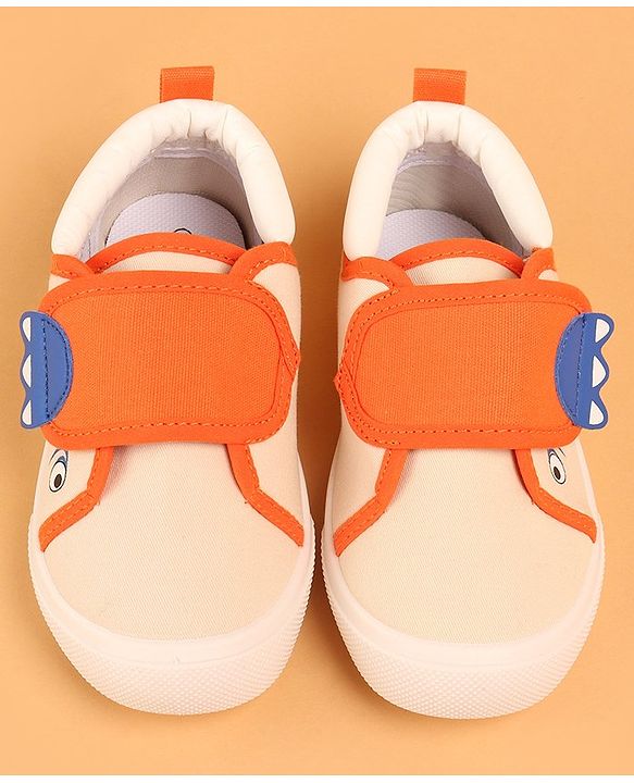 Cute Walk by Babyhug Slip On Casual Shoes with Velcro Closure - Beige & Orange
