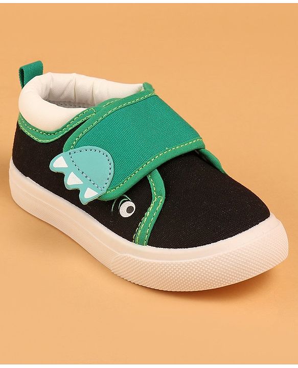 Cute Walk by Babyhug Slip On Casual Shoes with Velcro Closure - Black & Green
