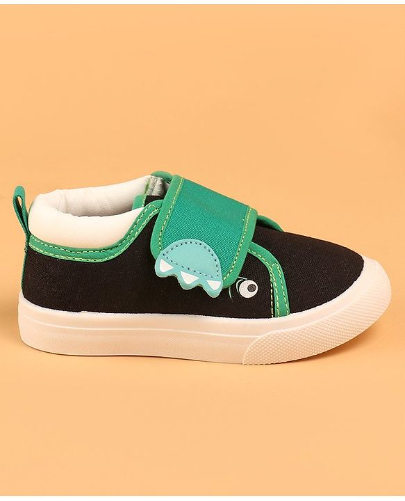 Cute Walk by Babyhug Slip On Casual Shoes with Velcro Closure - Black & Green