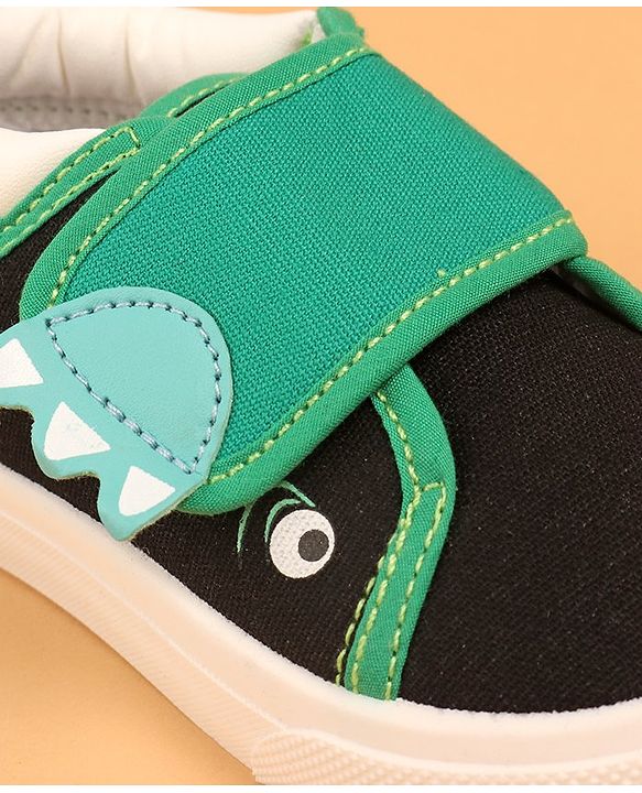 Cute Walk by Babyhug Slip On Casual Shoes with Velcro Closure - Black & Green