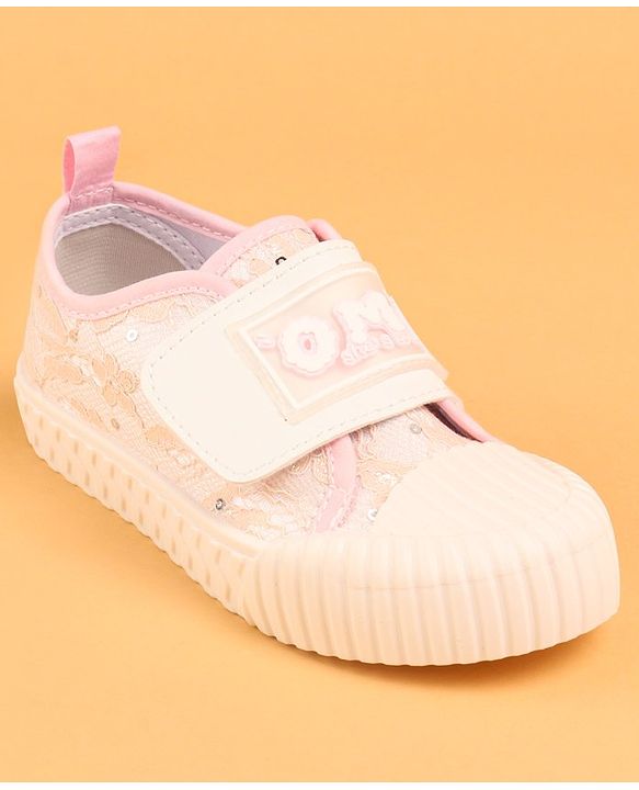 Cute Walk by Babyhug Velcro Closure Casual Shoes With Text Print - Pink