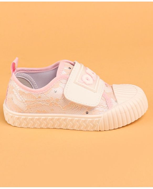 Cute Walk by Babyhug Velcro Closure Casual Shoes With Text Print - Pink