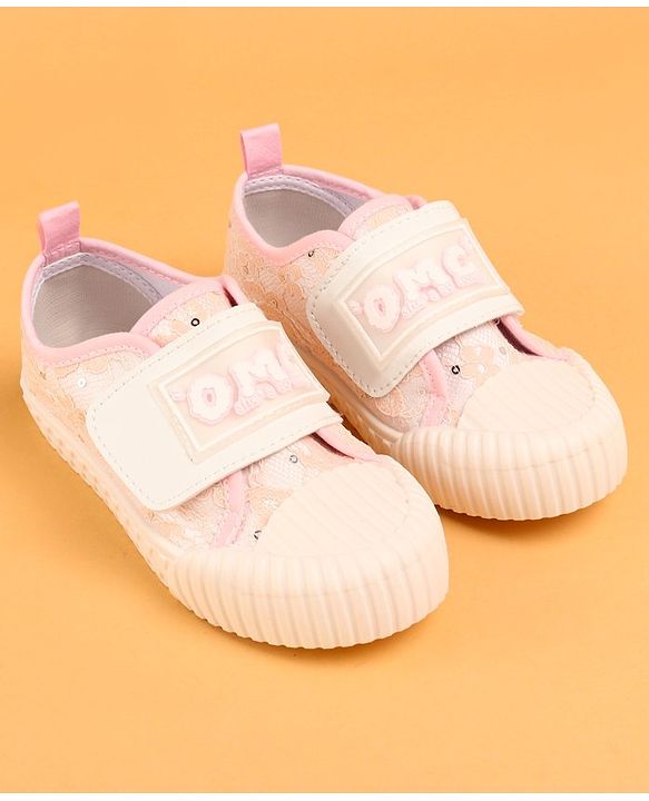 Cute Walk by Babyhug Velcro Closure Casual Shoes With Text Print - Pink