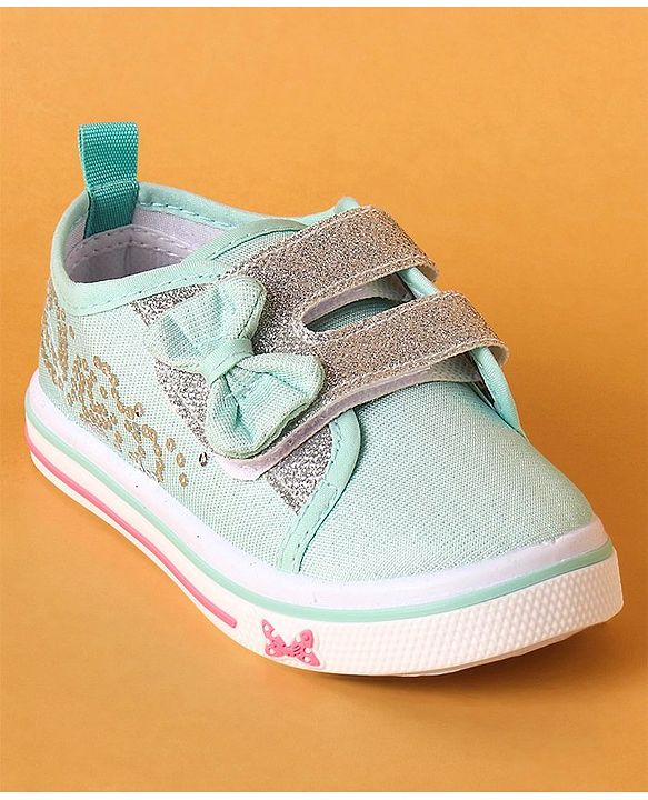 Cute Walk by Babyhug Casual Shoes with Bow Applique- Blue