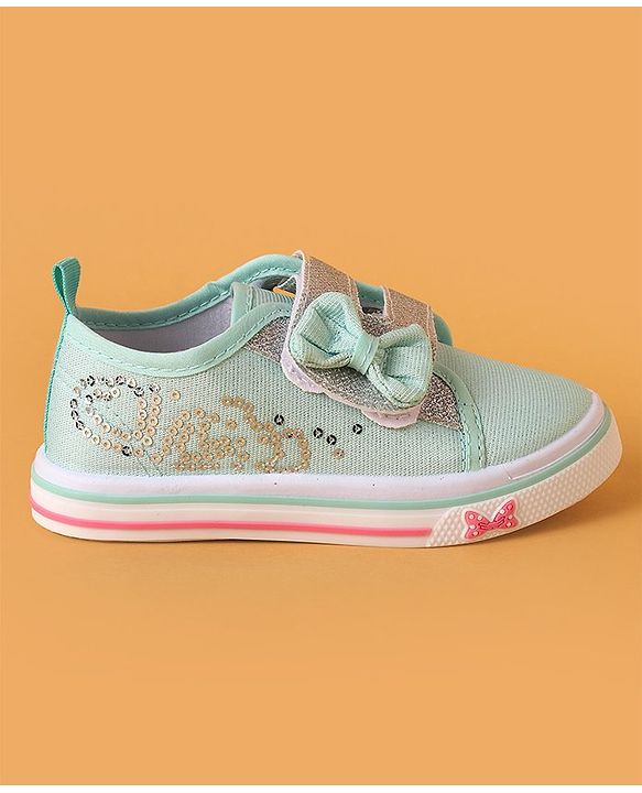 Cute Walk by Babyhug Casual Shoes with Bow Applique- Blue