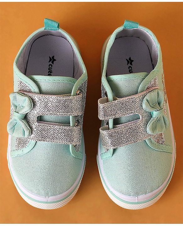 Cute Walk by Babyhug Casual Shoes with Bow Applique- Blue