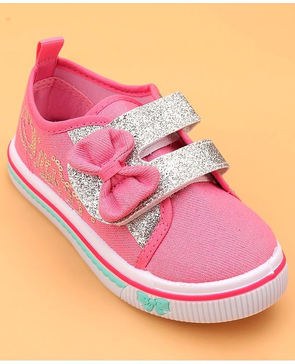 Cute Walk by Babyhug Casual Shoes with Bow Applique- Blue