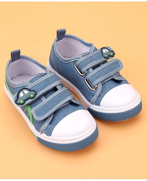 Cute Walk by Babyhug Velcro Closure Casual Shoes Car Applique - Blue