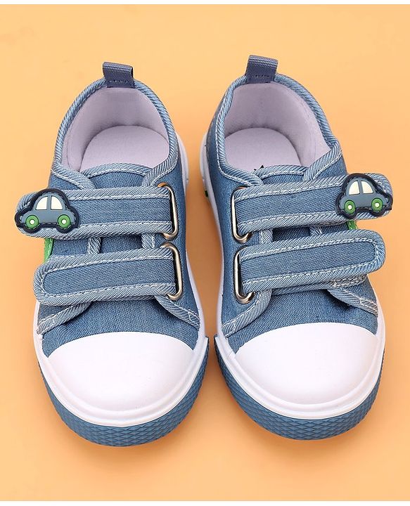Cute Walk by Babyhug Velcro Closure Casual Shoes Car Applique - Blue