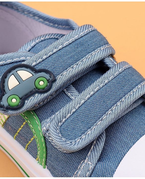 Cute Walk by Babyhug Velcro Closure Casual Shoes Car Applique - Blue