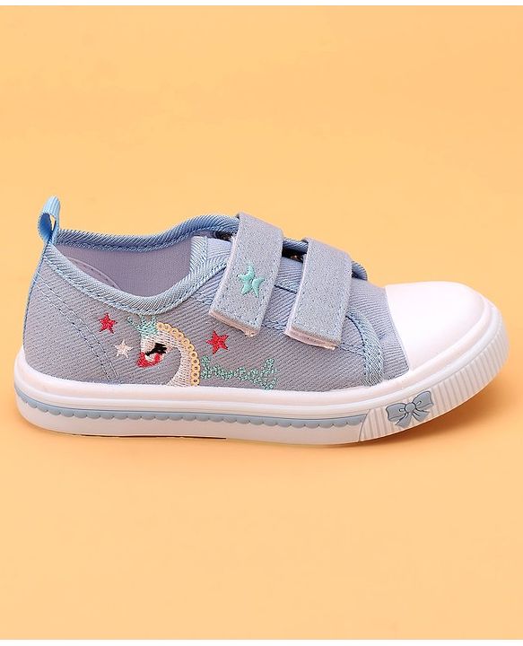 Cute Walk by Babyhug Casual Shoes With Velcro Closure and Swan Embroidery - Pink