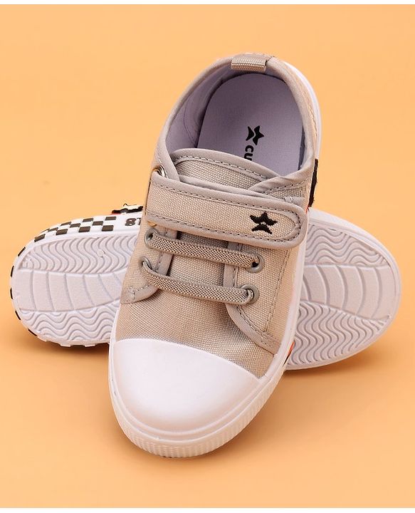 Cute Walk by Babyhug Velcro Closure Casual Shoes with Football Print & Applique- Grey