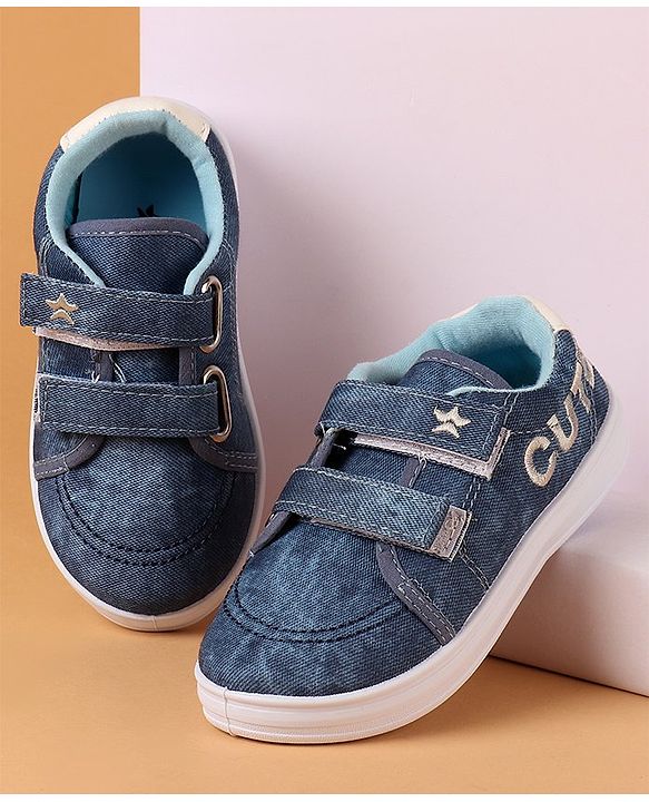 Cute Walk by Babyhug Casual Shoes With Velcro Closure Text Print - Blue