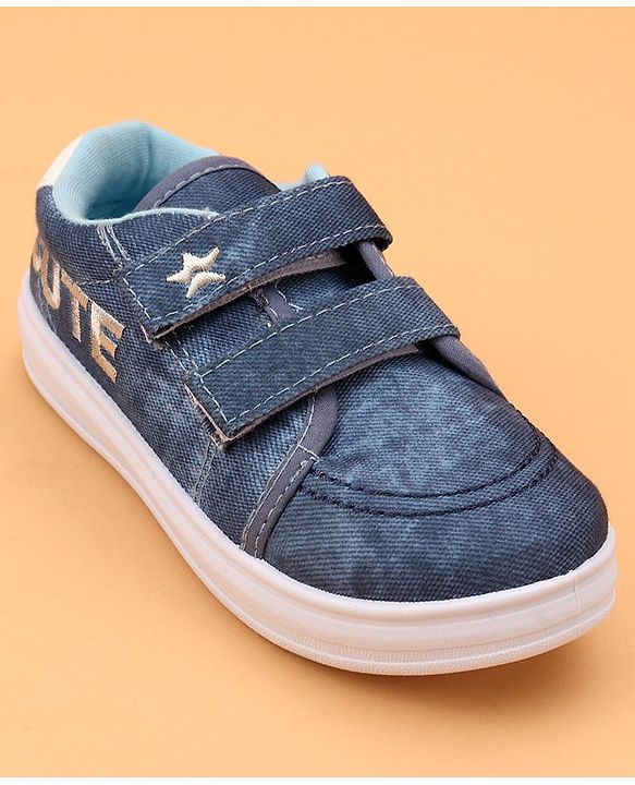 Cute Walk by Babyhug Casual Shoes With Velcro Closure Text Print - Blue