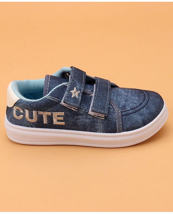 Cute Walk by Babyhug Casual Shoes With Velcro Closure Text Print - Blue