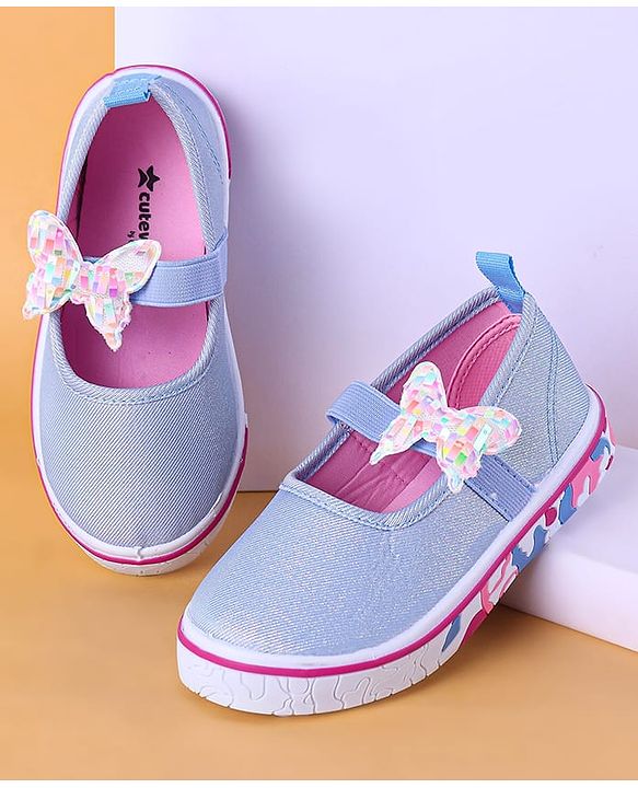 Cute Walk by Babyhug Slip On Casual Shoes with Bow Applique - Blue