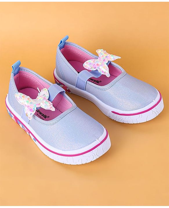 Cute Walk by Babyhug Slip On Casual Shoes with Bow Applique - Blue