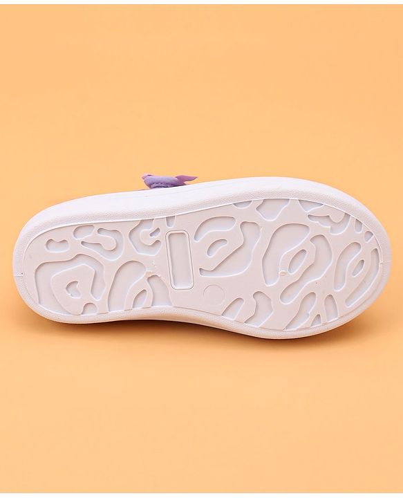 Cute Walk by Babyhug Velcro Closure Casual Shoes With Floral & Bow Applique - Purple