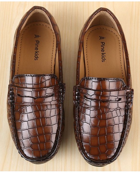 Pine Kids  Slip On Loafer Shoes -  Brown