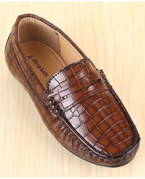 Pine Kids  Slip On Loafer Shoes -  Brown