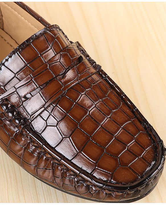 Pine Kids  Slip On Loafer Shoes -  Brown
