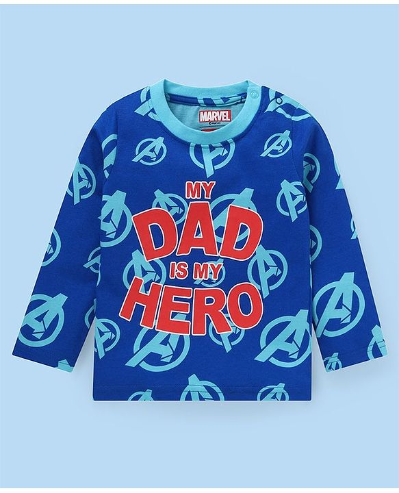 Babyhug Marvel Single Jersey Knit   Full Sleeves Night Suit with Avengers Graphics Pack of 2- White & Navy