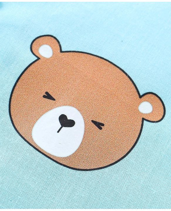 Babyhug 100% Cotton Woven Sleeveless  Jhablas Bunny & Bear Print Pack of 3 - Blue Orange & White