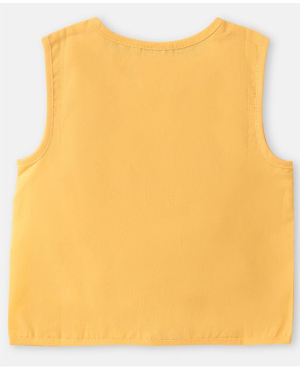 Babyhug 100% Cotton Woven Sleeveless Striped & Vehicles Printed Jhabla Pack of 3 - White & Yellow
