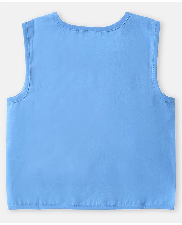 Babyhug 100% Cotton Woven Sleeveless Stars  Printed Jhabla Pack of 3 - White Yellow & Blue